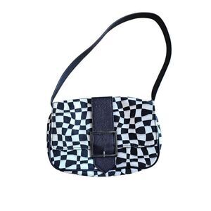 Forever 21 black and white checkered shoulder purse